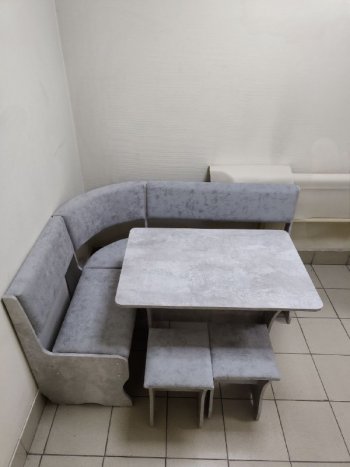 Кухонный уголок Миссия V велюр (цемент) в Вилюйске - mebel154.com