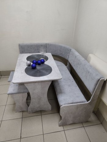 Кухонный уголок Миссия V велюр (цемент) в Вилюйске - mebel154.com