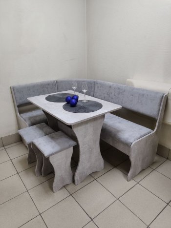 Кухонный уголок Миссия V велюр (цемент) в Вилюйске - mebel154.com