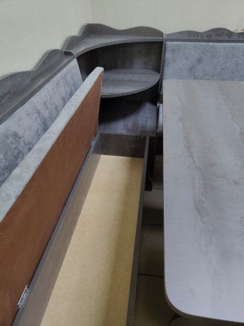 Кухонный уголок Миссия с полкой ткань в Вилюйске - mebel154.com