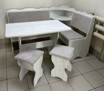 Кухонный уголок Миссия с полкой ткань в Вилюйске - mebel154.com