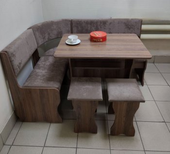 Кухонный уголок Миссия  V велюр(коричневый) в Вилюйске - mebel154.com