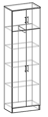Машенька шкаф двухстворчатый комбинированный в Вилюйске - mebel154.com