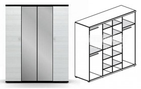 Шкаф 4-х дверный Гретта СБ-207 в Вилюйске - mebel154.com