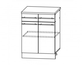 Скала С2Я 600 шкаф нижний с ящиками в Вилюйске - mebel154.com