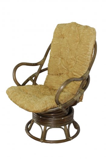 Кресло-качалка Swivel Rocker (Ротанг №6, ткань Mulan 152) в Вилюйске - mebel154.com